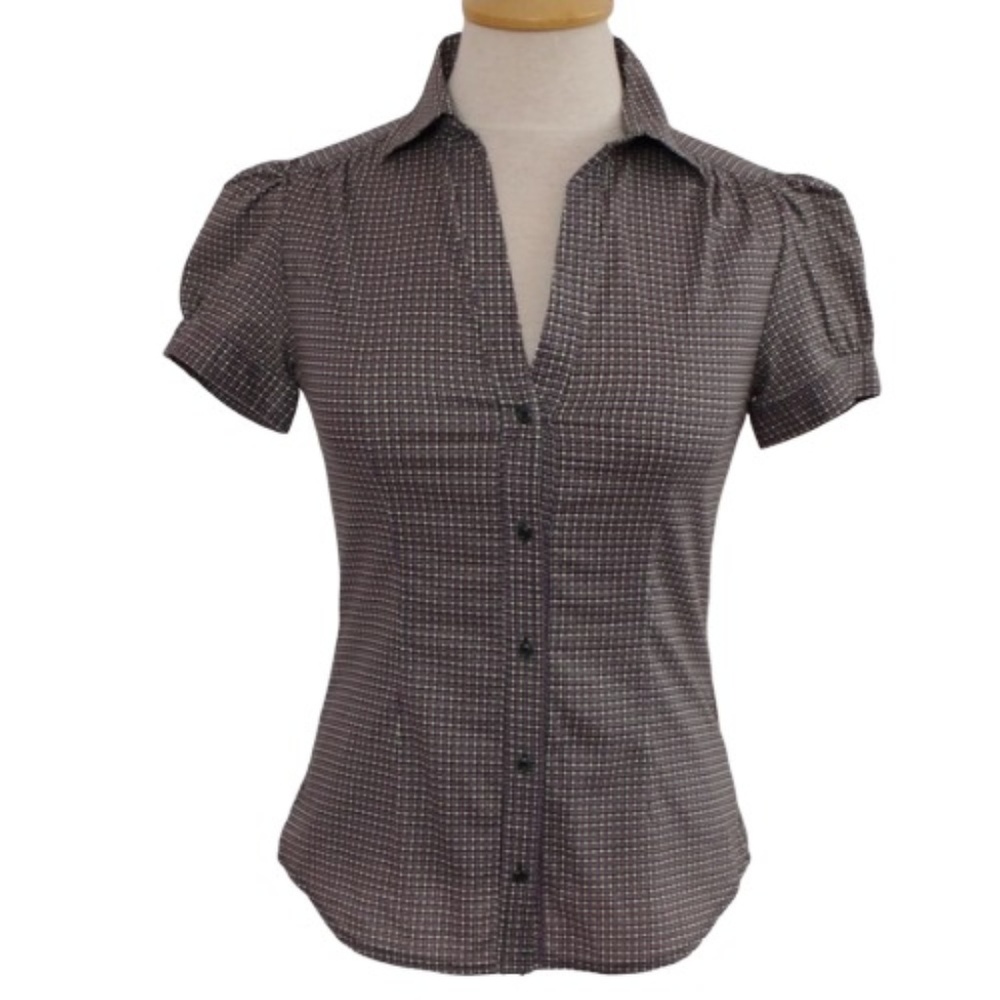 Jacob Micro Print Cotton Button Front Shirt- Sz. S